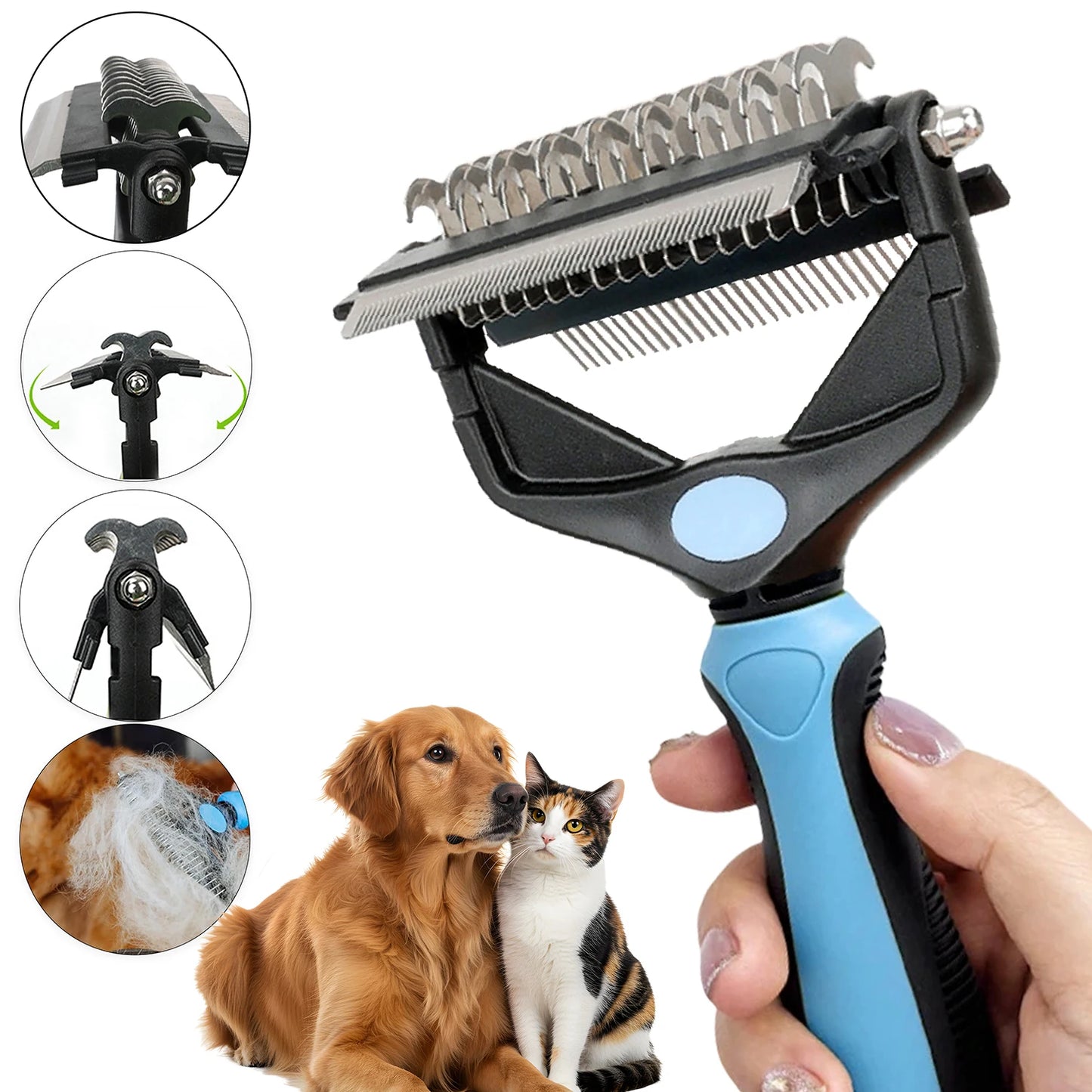 3-in-1 Pet Deshedding Brush – Reduce Shedding by 95%