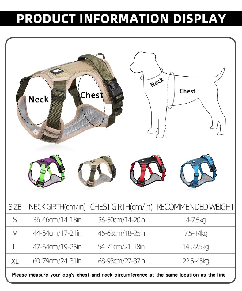 Anti-Pull Reflective Dog Harness – Safe & Comfortable Walks
